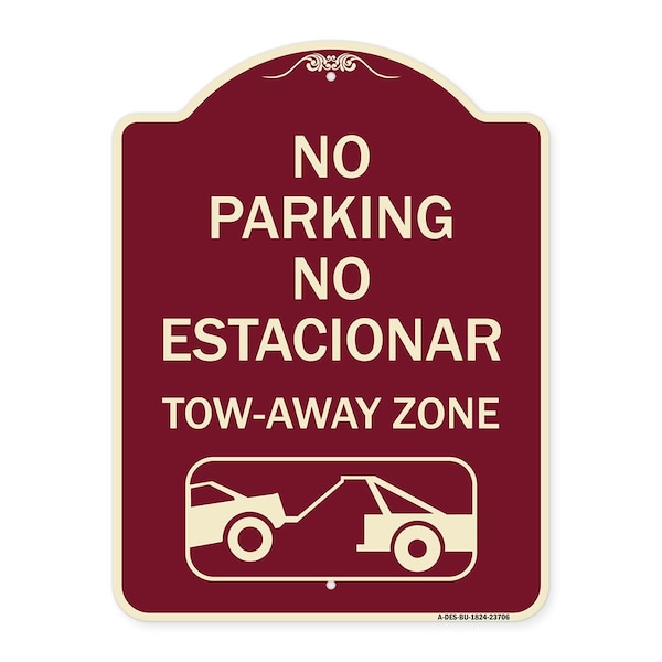 Signmission No Parking No Estacionar Tow Away Zone Directional Arrow Tacionamiento Zona De Carga, BU-1824-23706 A-DES-BU-1824-23706 - main